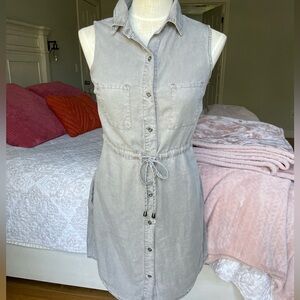 Gray button up dress